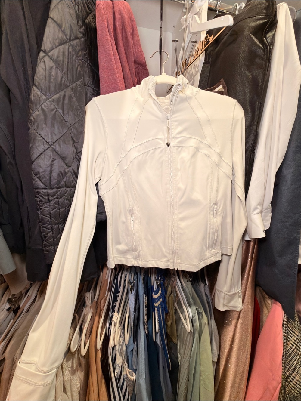 Lululemon Nulu Cropped Bone White Women's Zip-Up Jacket